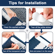 Load image into Gallery viewer, Bathroom Rugs Non-Slip Washable, Chenille Bath Mats for Bathroom, Navy Blue and White Bath Rug Absorbent, Striped Pattern Soft Floor Mat ( 31.9 x 20.9 inch)
