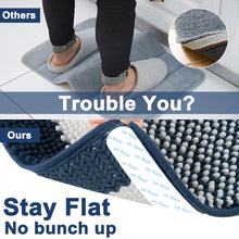 Load image into Gallery viewer, Bathroom Rugs Non-Slip Washable, Chenille Bath Mats for Bathroom, Navy Blue and White Bath Rug Absorbent, Striped Pattern Soft Floor Mat ( 31.9 x 20.9 inch)
