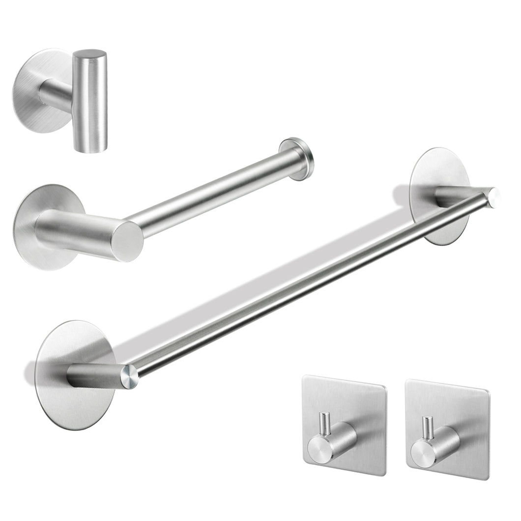 USHOWER Brushed Nickel Bathroom Hardware Set, Includes 16-inch Bath Towel Bar, Durable SUS304 Stainless Steel, 5-Piece